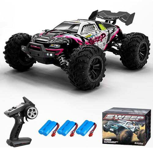 Teeggi 70km/h Ferngesteuertes Auto für Erwachsene, 1/16 Bürstenloser Motor RC Hohe Geschwindigkeit Offroad Drift Rennauto, 4WD Off Road Race Buggy, 3 Batterien