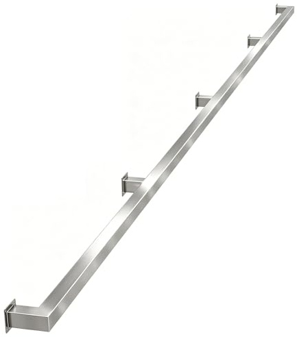 Corrimano per ringhiera per scale moderne in acciaio inossidabile - Kit completo, ringhiera per scale montata a parete, corrimano di sicurezza per interni ed esterni(250cm)