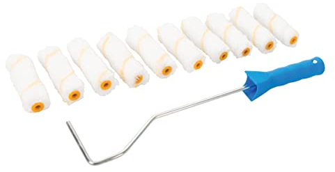 Silverline 555252 Mini-Farbrollerbügel und 10 Farbwalzen 100 mm