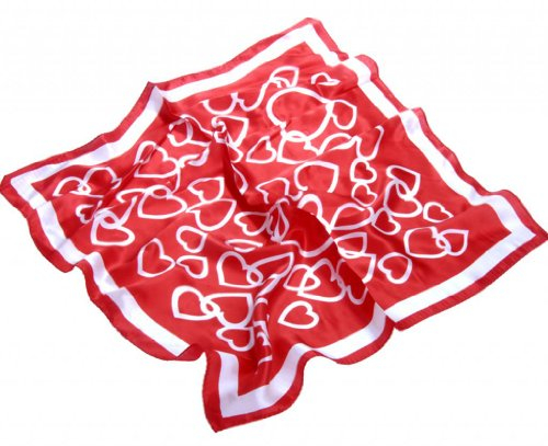 Avenella: ideales Valentinsgeschenk: romantisches NICKITUCH mit Herz-Muster, Tuch, Halstuch; ca. 53x53 cm, in rot-weiss zum Valentinstag