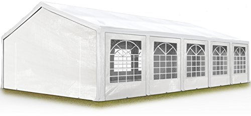 TOOLPORT 5x10 m Excellent Marquee with strong PE 450 N tarpaulin, Party Tent with fully galvanised & bolted steelframe white