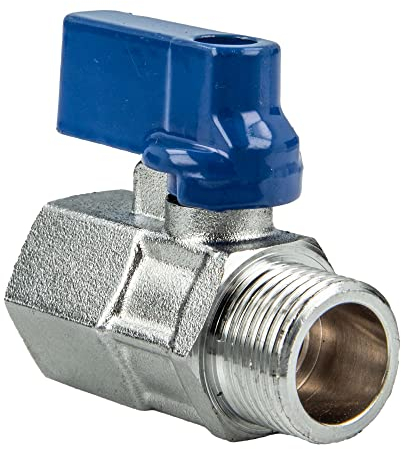 tecuro Mini valvola a sfera Taglia 3/4 pollici interno X filettatura maschio MS mattverchromt