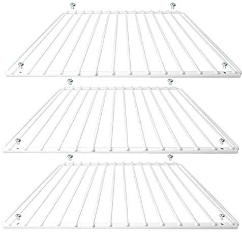 SPARES2GO Estante universal para frigorífico y congelador (paquete de 3, blanco, ajustable, recubierto de plástico, brazos extensibles)