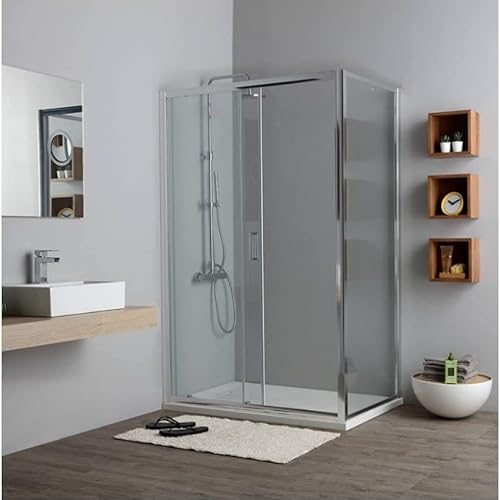 Kiamami Valentina Cabina de Ducha con Puerta corredera cm 140 y Pared Fija cm 70 | New Giada