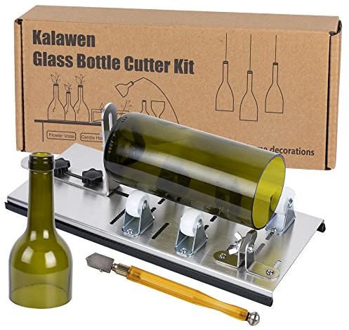 Kalawen Flaschenschneider 5 Verstellbares Rad Glasschneider für Flaschen Set Edelstahl Bottle Cutter DIY-Werkzeug zum Schneiden von runden Flaschen und Flaschenhals