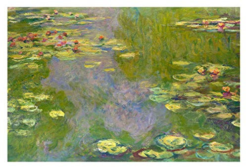 Bilderwelten Blumen Fototapete modern inkl. Kleister 288x190cm - Vliestapete Made in Germany - große Blumen Tapete Schlafzimmer - Monet Blumentapete 3D - Tapete floral Wohnzimmer Flur T_3229