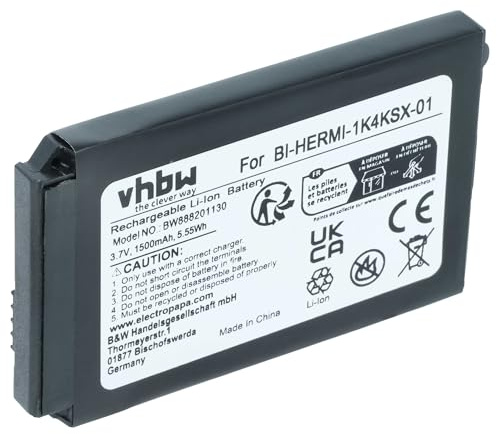 vhbw batteria sostituisce Cisco BI-HERMI-1K4KSX-01 per telefono fisso cordless (1500mAh, 3,7V, Li-Ion)