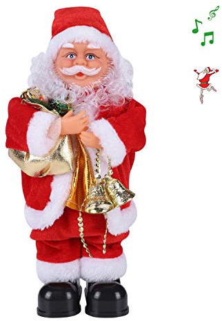LONTG Father Christmas Figure Singing and Dancing Santa Claus Electric Musical Santa Claus Gift Rotating Handstand Desktop Ornaments Christmas Ornaments Fireplace Decoration