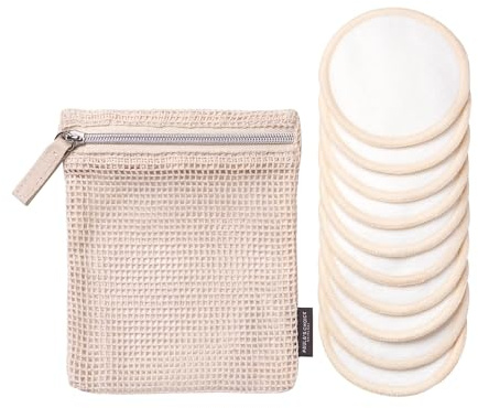 Paula's Choice Reusable Makeup Remover Pads, Eco-Friendly Cotton & Bamboo Rounds for Toner & Exfoliants, Includes Washable Bag for Laundry & Storage, 10 Count