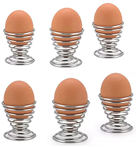 Yajun Hueveras Hervidas Soporte de Almacenamiento Bandeja de Alambre de Acero Inoxidable Juego de Desayuno de Cocina para Contenedor de Huevos