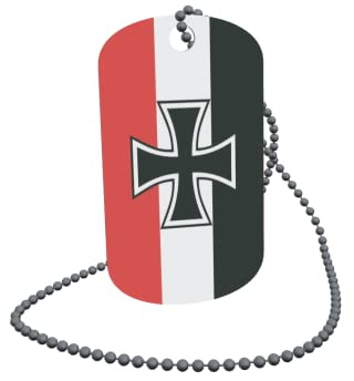 U24 Dog Tag Erkennungsmarke ID Tag an Kette Flagge Gösch Kriegsmarine Alu 30 x 50 mm