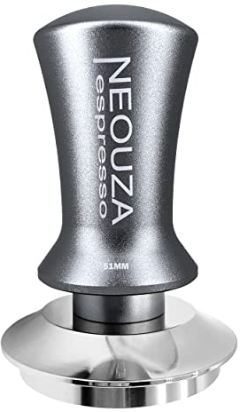 NEOUZA Espresso Tamper 51mm Spring Loaded for Coffee Machine Accessories,Anti-Stick Self-Leveling,Refined Handle,Stainless Steel Flat Base