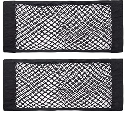 Universal Mesh Cargo Net Storage Net Wall Sticker Organizer Pouch Bag Storage Mesh Net for Car Trunk Storage Add On Organizers for Car Truck (24 x 9.5(2 Packs)