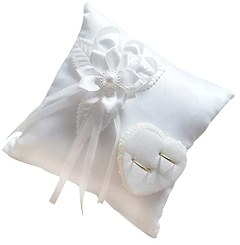 Homoyoyo Ringhalter Ringkissen Romantische ?e Ringkissen Strass- Strass- Satin- Kollektion für Hochzeitstag Feierlichkeiten Party Dekoration Rosa 10x10 Für Standesamt