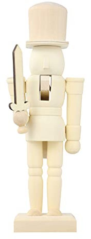 BESPORTBLE Casse-Noisette en Bois Non Peint Forme Soldat Classique, Décorations DIY Portables pour Maison et Anniversaire, Figurines Casse-Noisettes Inachevées pour Garçon et Filles