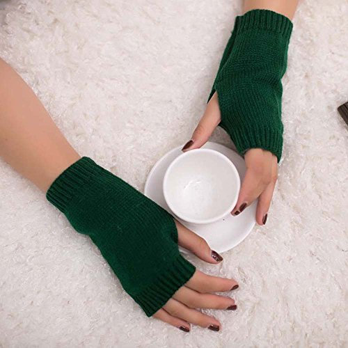 Handschuhe für Damen Fingerlose Handschuhe Armwärmer Stulpen für Damen Winter Warm Halb Fingerhandschuhe Strick Fingerlose Fäustlinge Strick Handschuhe