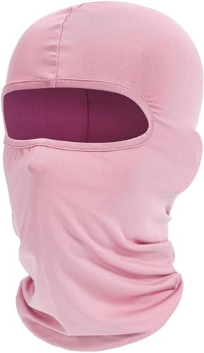 UK-UNIQUE Passamontagna per il viso, traspirante, leggero, per sci, moto, corsa, ciclismo, passamontagna multiuso – unisex uomo donna bambini ragazzi ragazze, rosa, 7 / 7 1/4
