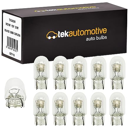 Tek Automotive 582 W21W Bulb 12V 21W W3x16d T20 – Box of 10, Brake, Indicator, Reverse, Tail Light, E-Marked Road Legal (382W)