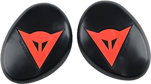 Dainese - Knee Slider Rss 4.0, Knieschoner für Motorräder, Ersatz-Knieschutz für Motorräder, für Männer und Frauen, Schwarz/Fluo Rot, N