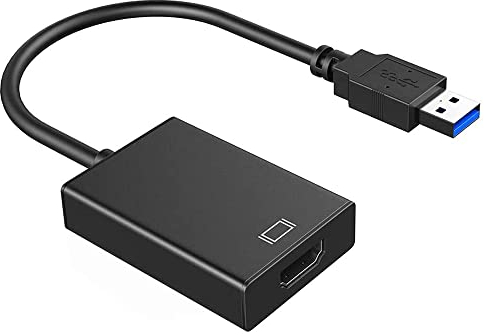 Adaptateur USB vers HDMI, USB 3.0/2.0 vers HDMI 1080p Full HD Vidéo Audio Multi Moniteur Convertisseur Adaptateur pour PC HDTV Compatible avec Windows XP 7/8/8.1/10 (Pas Mac & Vista)