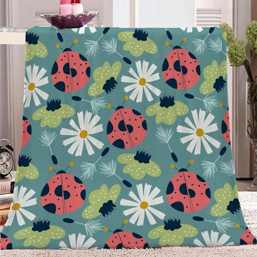 SJSXWQN Kuscheldecke Blaue Chrysantheme Kuscheldecke Flauschig für Couch und Bett Super Weiche Warme Flanell Fleecedecke als Sofaüberwurf Tagesdecke Wohnzimmerdecke - 100x130 cm