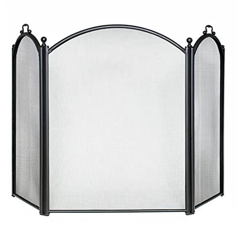 Funkenschutz/Funkenschutzgitter Moderne Kamin-Trennwand, dreifach gefaltet, mit Netz, Heimkamin-Schutztür, Dekoration, Funkenleitplanke, Sicherheitszaun Kaminfunkenschutzgitter (Size : B)