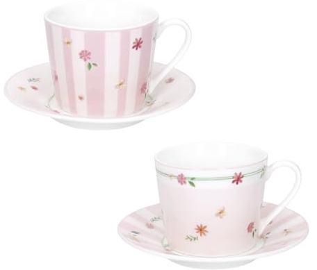 BRANDANI Polline Rosa Set 2 Pezzi Tazza caffè 100ml Porcellana