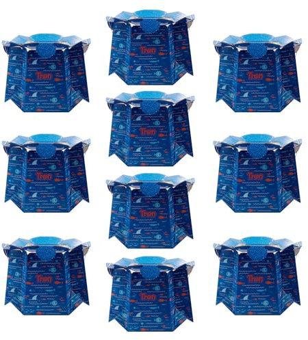 TRON Einweg-Kindertöpfchen 10-er Pack Einweg-Baby-Töpfchen, Toilettentrainer, Maximale Belastung bis 30 kg, Blau, Muster: Fisch
