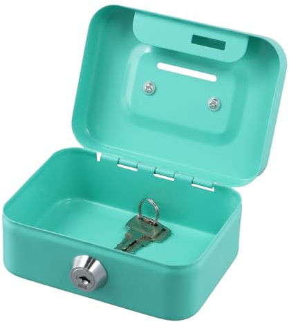 Rapidbok Caisse à Monnaie Petite, Caisse En Métal Verrouillable, Mini Boîte De Sécurité, Petite Tirelire Portable Avec 2 Clés, pour Enfants Adultes Collection De Pièces