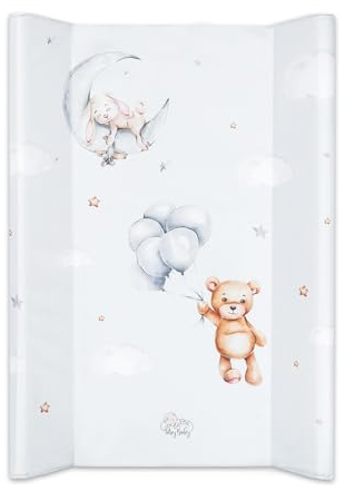 Wickelunterlage Wickelauflage Keil 70x47 cm - Wickeltischauflage für Babys abwaschbare und wasserdichte Wickelmulde ideal für Babybett und Wickeltisch Teddybären Motiv B