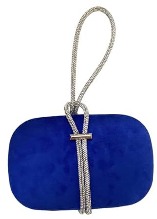 YUEZHAN Abendtasche Damen Clutch Stilvolle Strass Samt Tote Abend Tasche Frauen Elegante Party Bankett Hochzeit Clutches Weibliche Handtasche Blau
