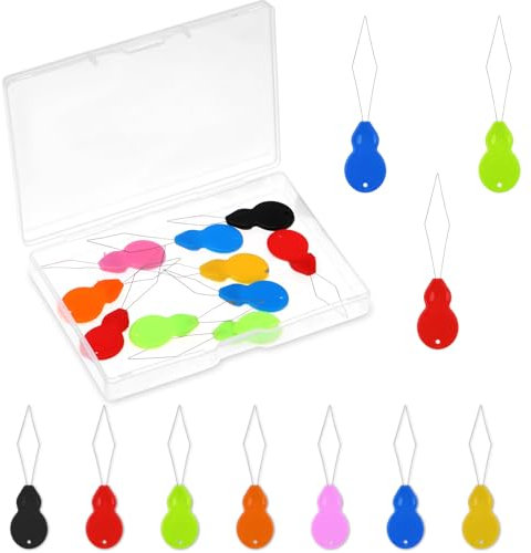 AHQiZFX 10 Stk Nadeleinfädler,Einfädelhilfe,Kunststoff Nähnadeln Einfädler,Handmaschine Nähen Einfädler Werkzeug,Einfädelhilfe Nähmaschinen-Einfädler,Nadelöhr Einfädle,für Nadelöhr Hand Nähen Werkzeug