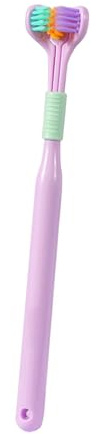 Cepillo de dientes de 3 caras – Cepillo de dientes de 3 caras para autismo | Cepillo de dientes sensorial para autismos, cepillo de limpieza completa en forma de V con mango antideslizante, cepillo de