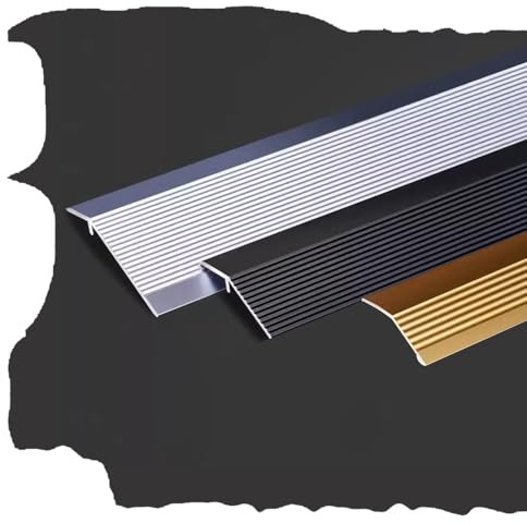BGBZHMMEE Tira De Umbral De Aluminio, Tira De Transición De Suelo 10cm Ancho Perfil De Transición, Cierra La Brecha De Altura Entre 10-40mm(Black)