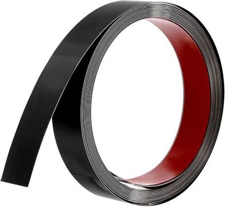 QUARKZMAN Moulures Décoratives Autocollantes en Acier Inoxydable, 5m X 3cm Noir Garniture de Moulure Murale Autocollante avec Finition Miroir avec des Sacs et des Cartes pour Mur, Sol