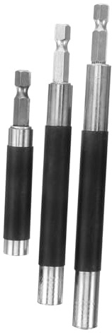 HOMSFOU Asta di Prolunga Magnetica per Punte da Trapano, Estensione Retrattile Esagonale da 80-140mm, Supporto Porta Punte per Fai da Te e Professionisti, Set da 3 Pezzi