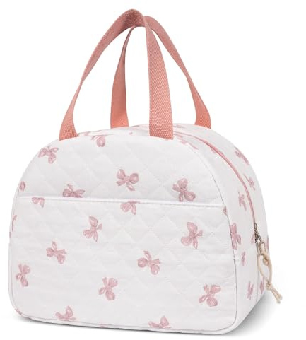 FloralGrace lonchera para Mujeres, Linda Bolsa térmica rellena, lonchera aislada Reutilizable, Gran Bolsa enfriadora con Compartimentos para Trabajo, picnics