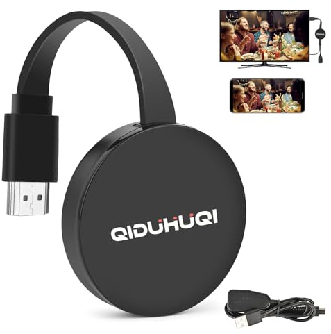 Miracast HDM Dongle, Dongle HDMI inalámbrico, Receptor de Pantalla inalámbrico, Cast para i-Pad/Android/i-OS a TV/Monitor (Compatible con Miracast, DLNA, Airplay)