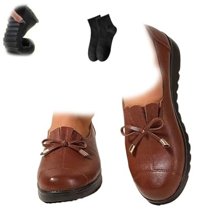 Mocasines cómodos para mujer, mocasines para mujer, cómodos zapatos de vestir de cuero con lazo, mocasines ligeros, mocasines para trabajo, conducción, zapatos planos para mamá