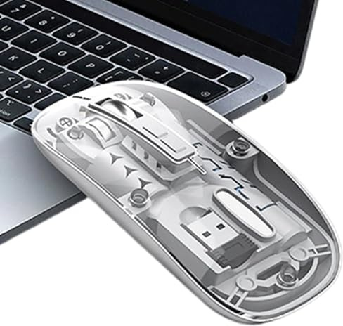 Bärbar trådlös mus, optisk mus för kontor, tydliga laptoptillbehör, trådlös uppladdningsbar för smidig spårning, laptoptillbehör med tysta, bärbara möss för hemmakontoret