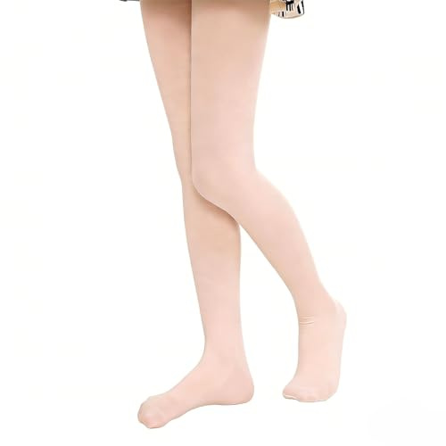 Zimoer Calze da Danza 80 Denier per Bambine e Donne - Collant Opaque per Balletto, Esami e Palcoscenico (IT, Età, Taglia unica, Regular, Standard, altezza 85-100 cm)