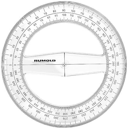 Rumold 313.202 VollkreisWinkelmesser, 400 GON-Teilung, 15cm Durchmesser, Transparent