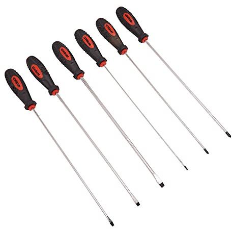 Amtech 6-Piece Long Reach Screwdriver Set, 325mm Magnetised Tips