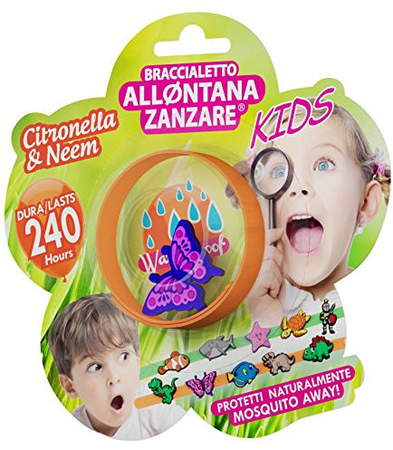 BRACCIALETTO DIFFUSORE PROFUMATO ALLA CITRONELLA E NEEM - VERSIONE KIDS - DURA 240h - RESITENTE ALL'ACQUA - DERMATOLOGICAMENTE TESTATO