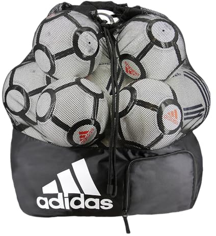 adidas Damen Stadion-mesh-fußballtasche, Wäschesack, Robuste Fußballbeutel für Trainer, Männer und Frauen, Hält Bis zu 15 Bälle Stadionballtasche, Schwarz/Weiß, Einheitsgröße