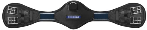 Passier Blue Wave Sattelgurt schwarz Leder mit Ellenbogenausschnitt D-Ring , Sattelgurt Länge:55cm