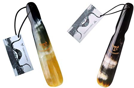 Tibetanhorn 2 Pack Shoe Horn, Hand Crafted Natural Tibetan Yak Horn Shoe Horns for Men Women Kids, Boots & All Shoes, Medium(8.7 to 9.4)