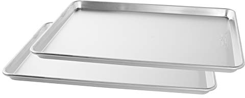 Nordic Ware Naturals Extra Large, 21 x 15 inch Baking Set - USA Made Aluminum Commercial Quality Pan for Baking or Roasting, Encapsulated Galvanized Steel Rim Prevents Warping, 2pk Big Sheet