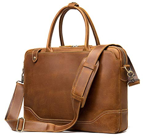 Businesstasche Arbeitstasche Herren Schultertasche Herren Leder 14 Laptop Geschäfts-Aktenkoffer große Kapazitäts-Einkaufstasche Office-Portfolio Satchel Travel Messenger Schultertasche Jungen Messeng