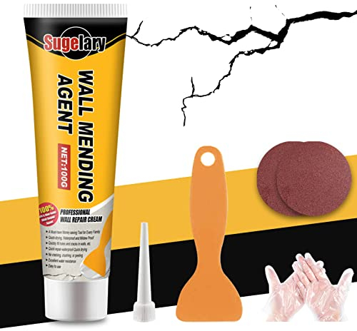 Wall Repair Cream, Mildewproof Wall Repair Agent Kit Wall Filler White Drywall Patch for Repairing Crack, Holes, Peeling, Graffiti, Quick Drying Repair Filler Paste (100g)